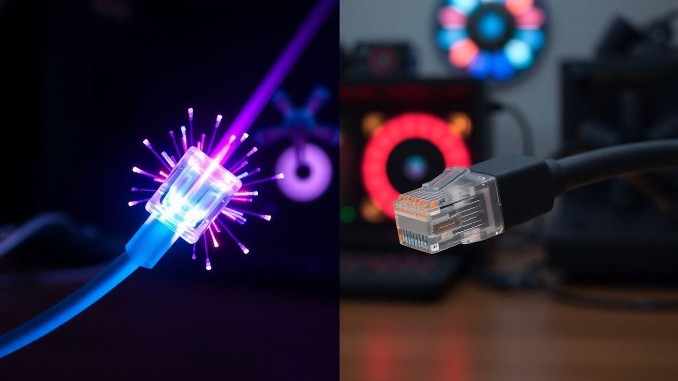 Fibra ótica contra cabo Ethernet para gamers
