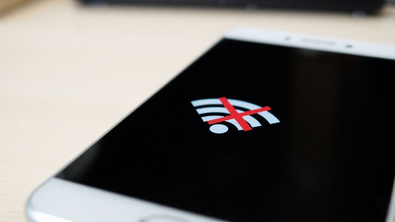 Smartphone Android com problema de conexão Wi-Fi.