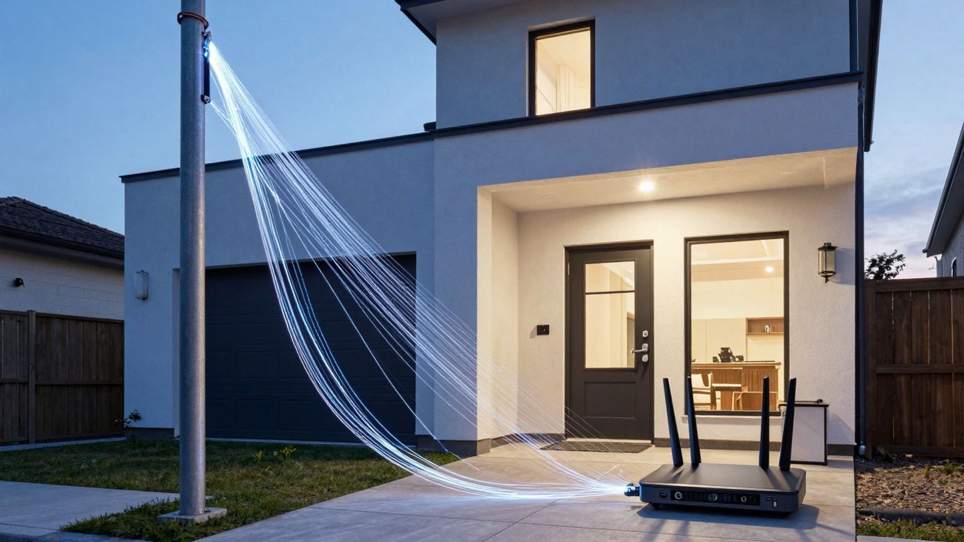 Casa com fibra ótica residencial em 2025.