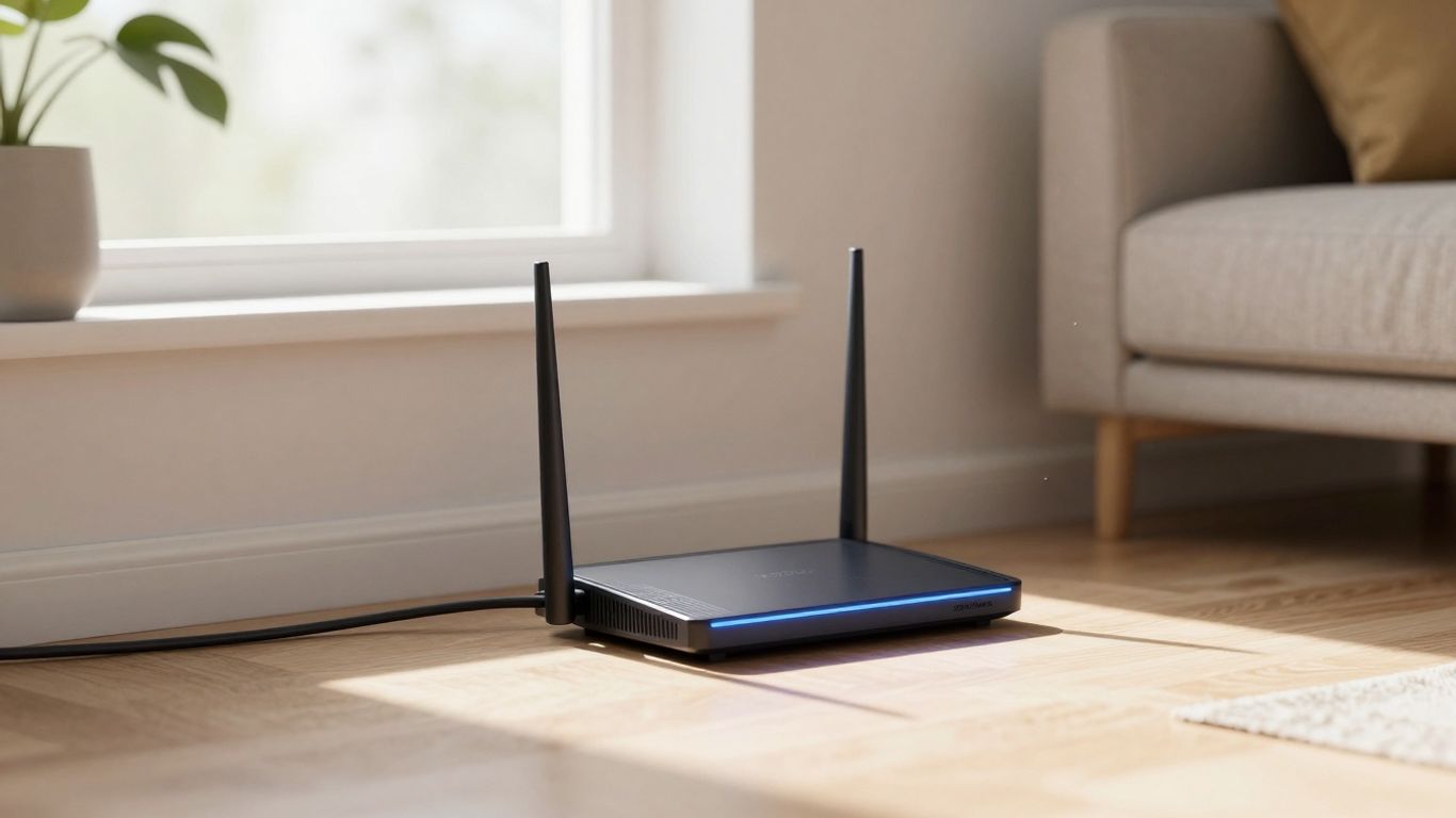 Internet fibra ótica residencial em Gouveia com roteador moderno.