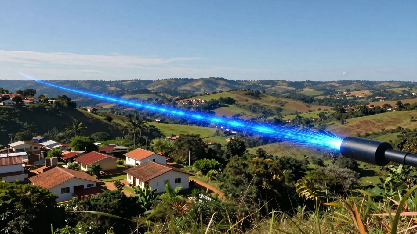 Internet fibra ótica residencial em Diamantina, Brasil.