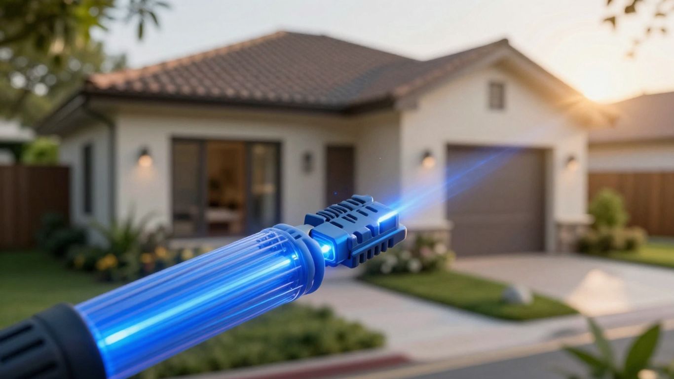 Fibra ótica conectando casa em São Gabriel da Palha.